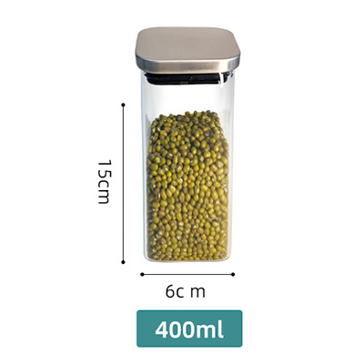 Stainless Steel Lid Glass Jar for Storing Dried Fruits Snacks and More in the Kitchen