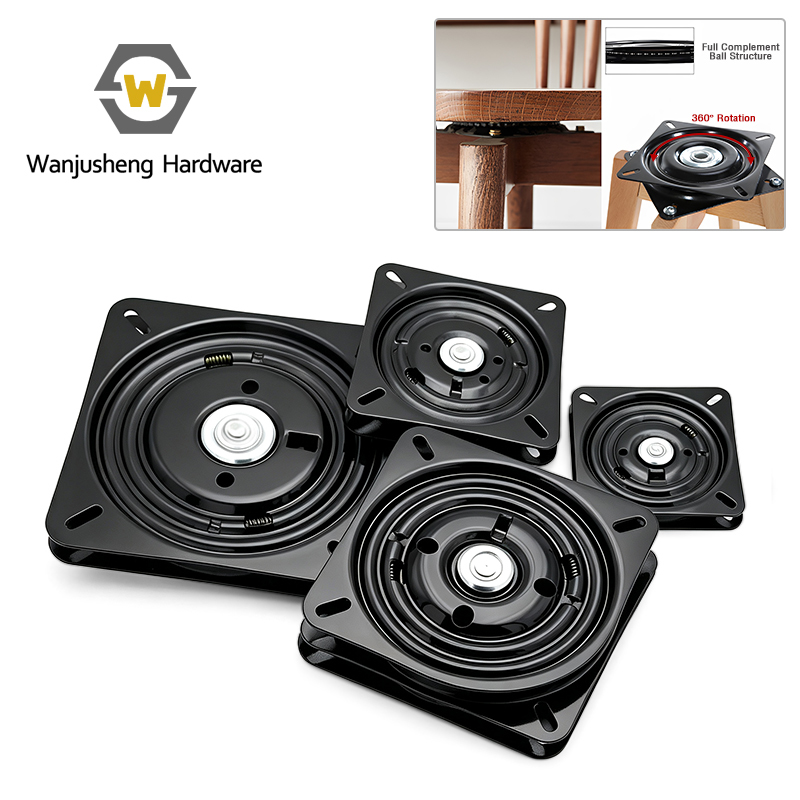 Thickened Heavy-Duty Full Ball Square Swivel Plate Steel Universal Rotating Base Chair Display Stand Dining Kitchen Furniture
