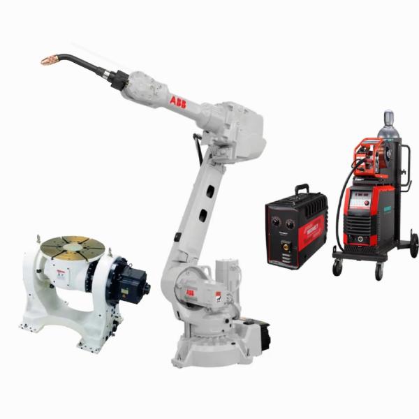 ABB IRB 2600 Industrial Robot Arm With Megmeet Welder And CNGBS Welding Positioner For Robot Welding