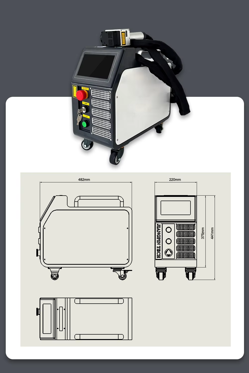 Portable 200W/300W Fiber Laser Cleaner for Stainless Steel Metal Wood & Walls-Easy Outdoor Use