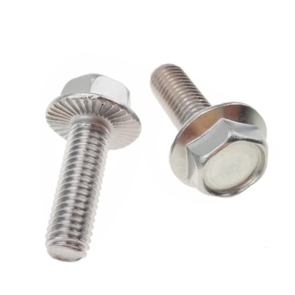 Hex washer Head Flange Head Screws With Serration M8 Stainless Steel Fastener
