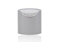 24mm Matte Silver Cosmetic Aluminum Disc Top Cap White Inner Cap Screw Cap