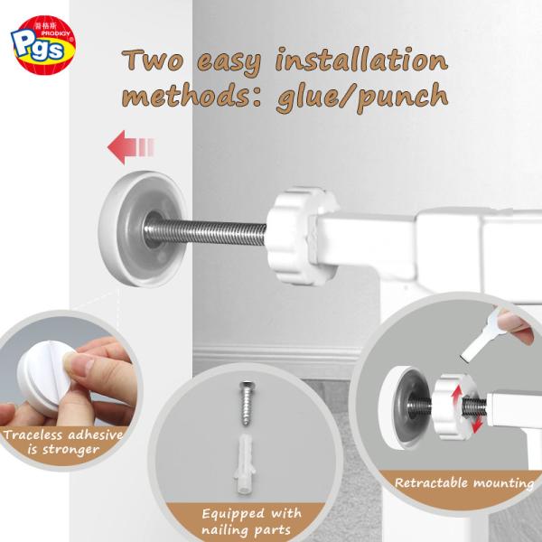 Safety Dog Gate for Stairs Auto-Close Safety Metal Child Gate for Baby with Pressure Mounted