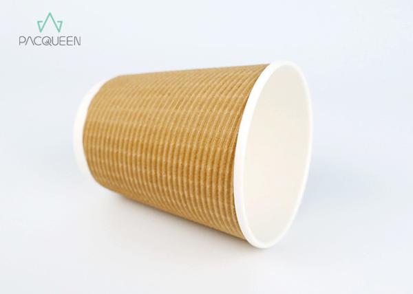 Premium Heat Proof Corrugated Paper Cups , Color Printed Triple Wall Cups