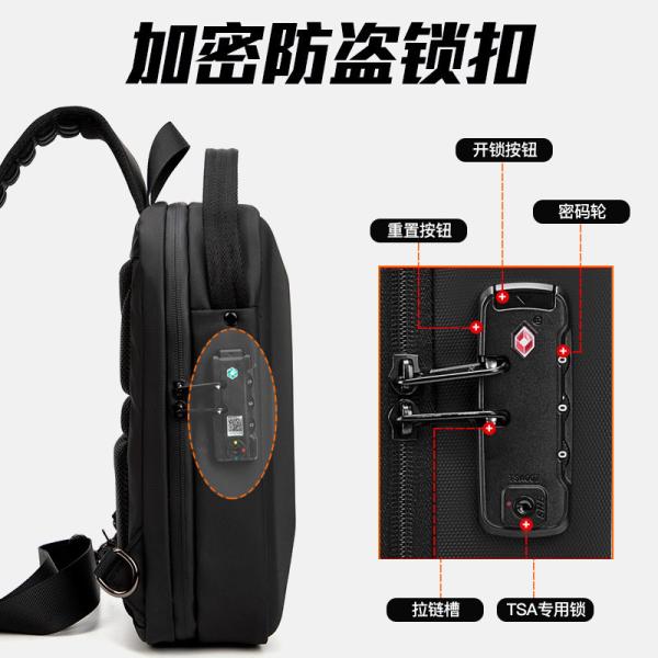 NEW MEN'S CHEST BAG LARGE CAPACITY SHOULDER BAG CROSSBODY BAG MALE LEISURE OFFICE IPAD COMPUTER CHEST BAG HARD SHELL