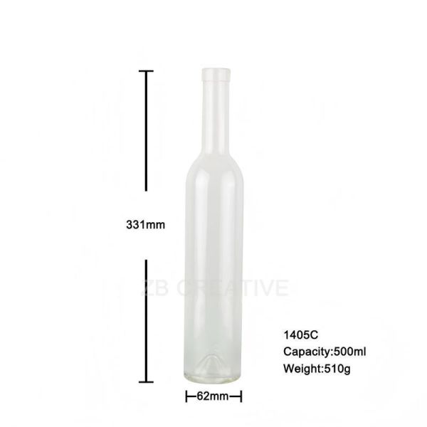 Heavy Weight Colored Empty Wine Bottles 500ml 17oz For Premium Wine 510g 1405C