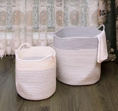 Decorative Custom Woven Cotton Rope Laundry Toys Candy Storage Fabric Container Wholesale Spa Gift Baskets Organizer