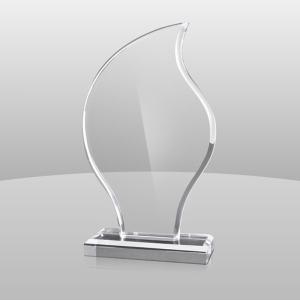 Custom Transparent Flame Shape Acrylic Plaque Awards For Business Recognition