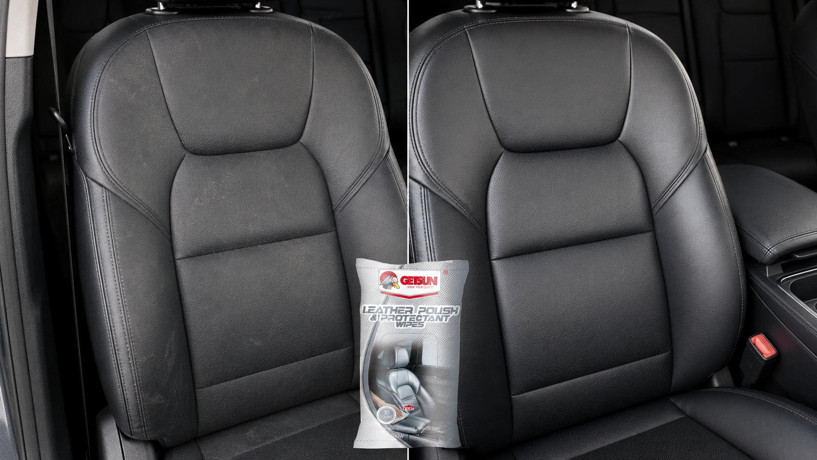 GETSUN Leather Wipes for Automotive Cleaning Conditioning and Protection