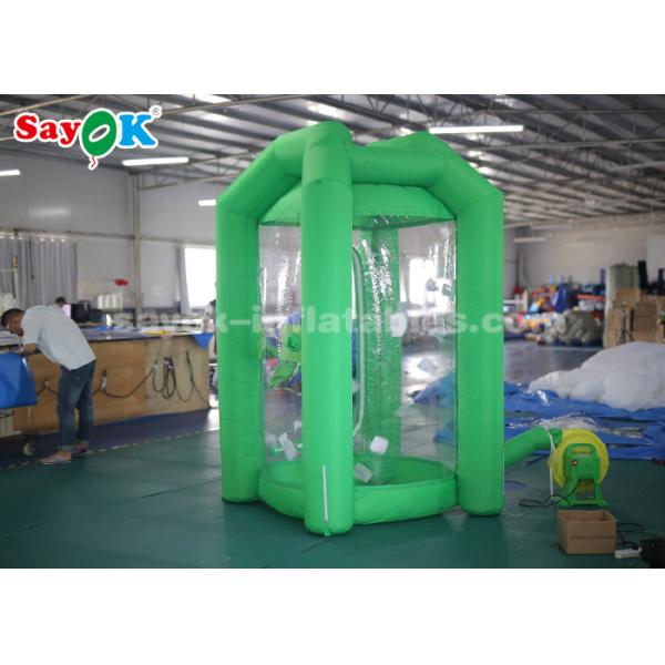 Будочка машины денег зеленого куба раздувная с одной воздуходувкой воздуха для продвижения