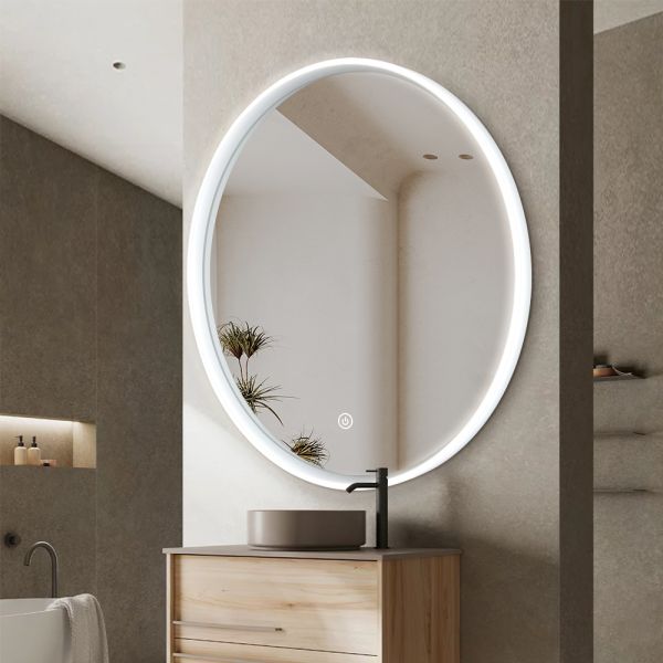 Waterproof IP44 Round Hotel Mirrors LED Anti Fog Bathroom Mirror