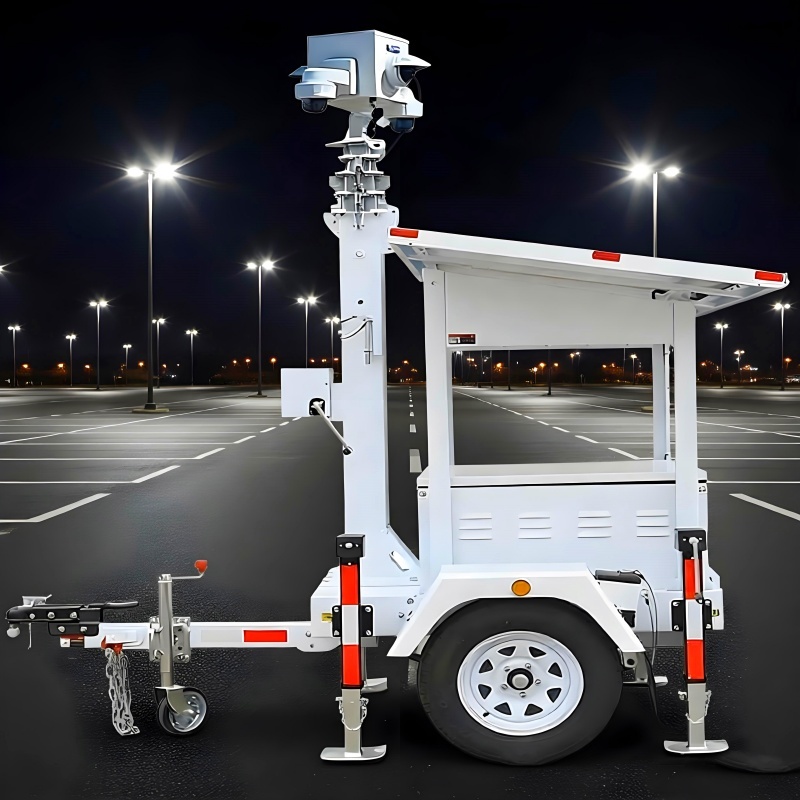 Mobile Solar Light Tower Zero Emissions High Lumen Lighting Tower Weatherproof Enclosure Solar Powered Light Tower