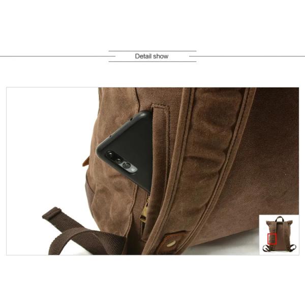 School College Rucksack Computer Bag , Canvas Leather Satchel Bookbag