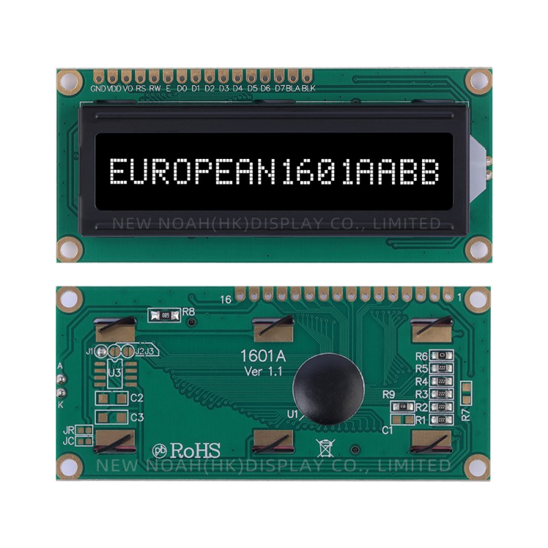 European BTN Black Film  1601A Character LCD Screen ST7066 1.5 Inches Multi Font Character Screen