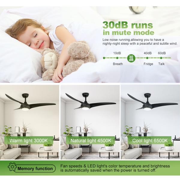 Suporte Dimmer LED ventilador de teto estilo popular CE CB ETL certificado 3 lâminas de plástico ABS