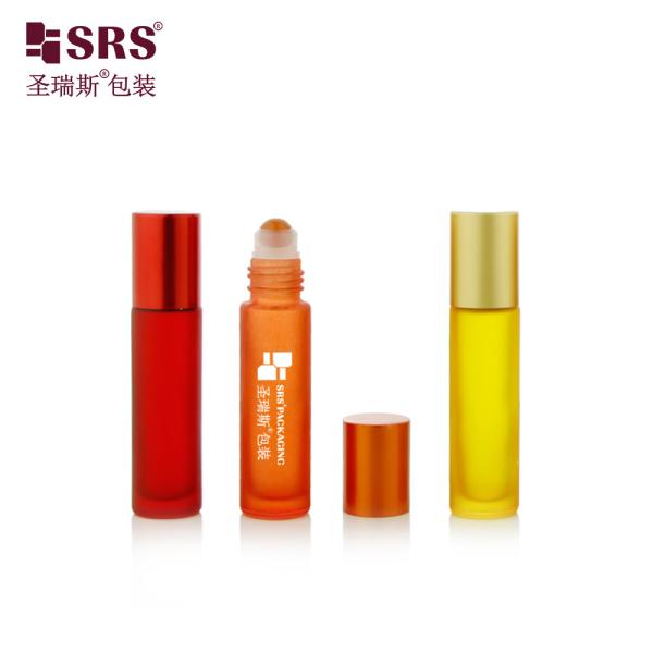 BLPM-10ml Stainless Steel Roller Ball Thick Wall Roll On Glass Bottle For Skincare Essence with matte gold cap for scented perfume