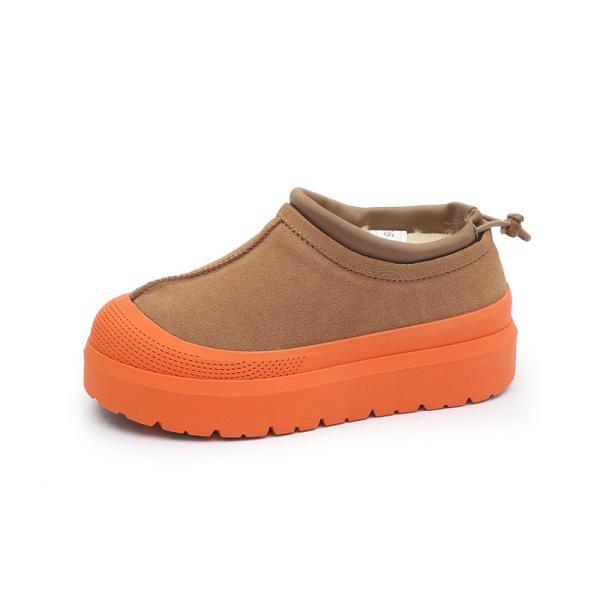 Winter Cowhide Plus Velvet Thickened Outer Wear Bread Shoes One Foot Snow Boots For Women