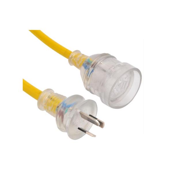 White Color Pvc 3 Prong Power Extension Cord Australia Standard Ac 250 Volts