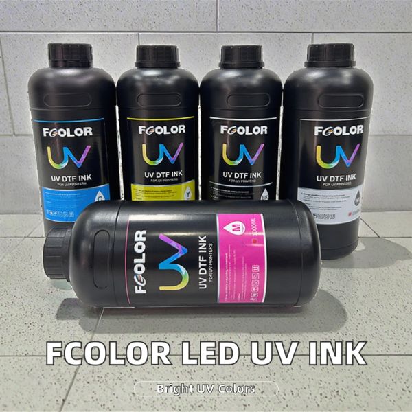FCOLOR 1000ml UV DTF Ink for Epson Printheads  Soft  Hard LED UV Ink for Digital Printing with MSDS