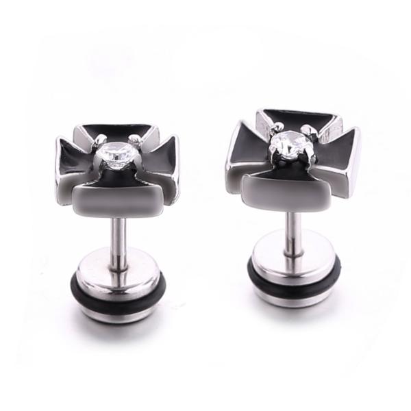 Hot Sale Black round stainless steel stud earring unique stud earrings