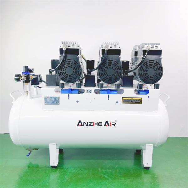 90L Silent Air Compressor Oil Free 2500W Dental Air Compressor Used For 6 Dental Chair