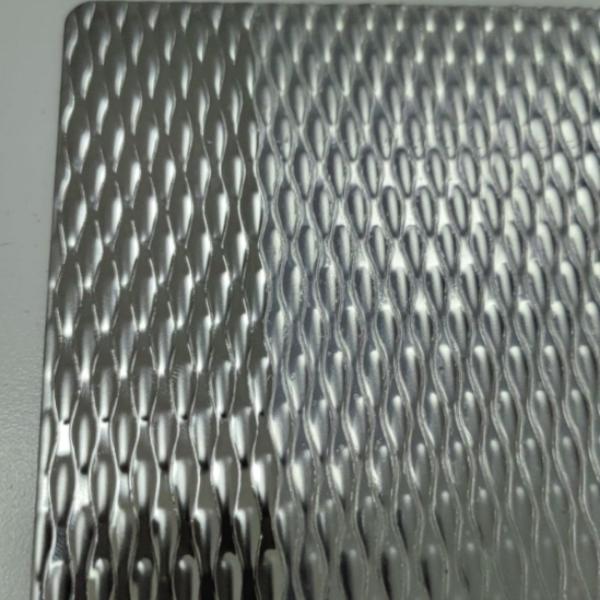 SUS304 4X8 FT Stamped Colored  Rice Grain Shape Decorative Stamped Stainless Steel Sheet