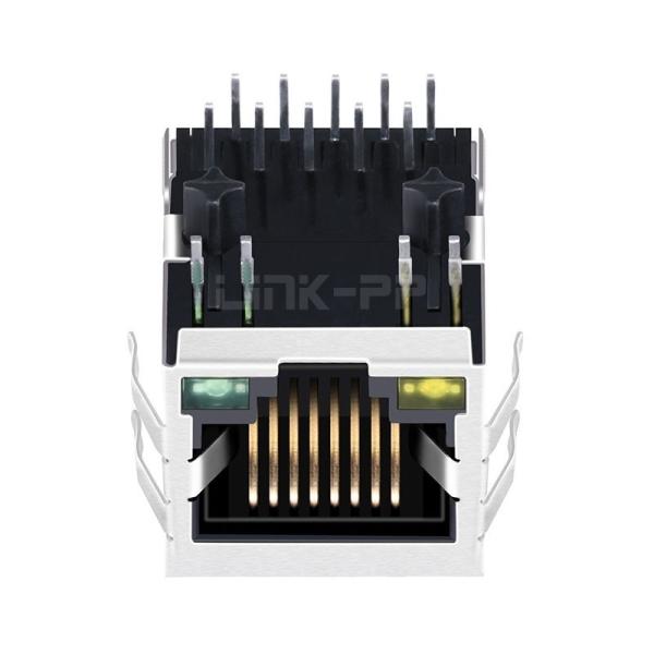 WE 7499111121 Compatible LINK-PP LPJG0813GDNL 100/1000 Base-T Tab Down Yellow/Green Led Single Port Shielded RJ45 Keystone Jack