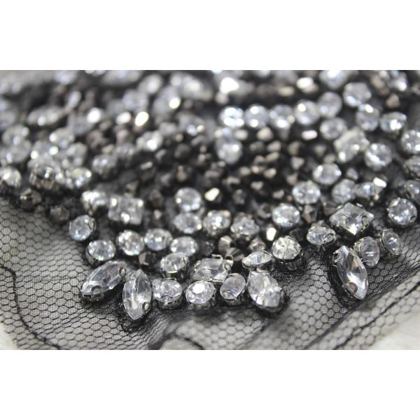 Fashion beaded trim beaded patch embroidery lace with beads