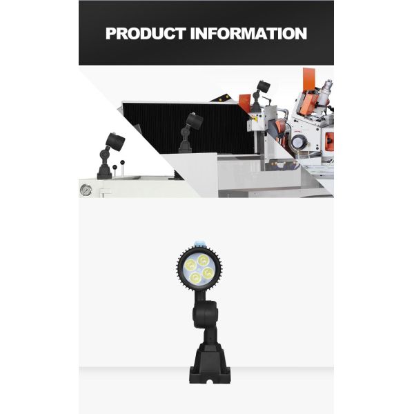 Lámpara de trabajo de cuello de cisne ajustable, portátil, con brazo corto, luz LED para máquina