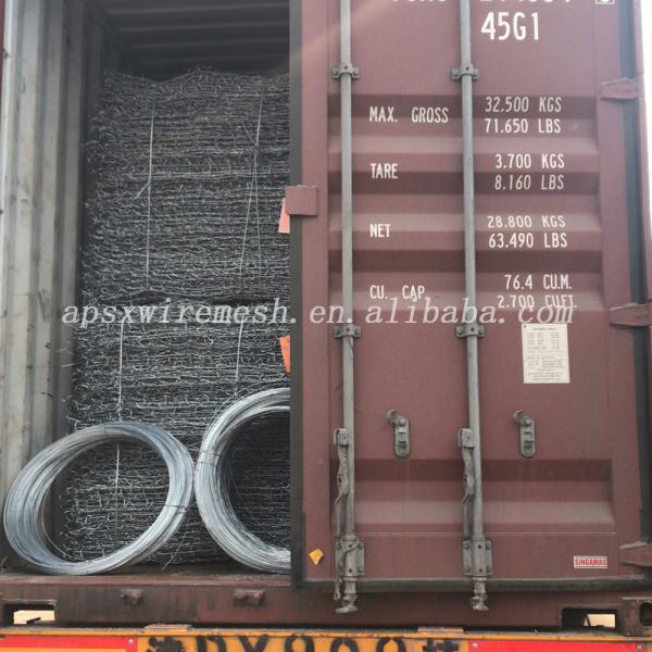 Устойчивая проволочная корзина поддерживающая стена тяжелое цинковое покрытие 2м х 1м х 1м