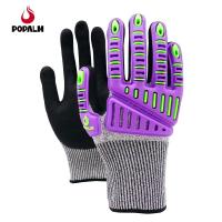 Customized TPR Anti Impact Cut Resistant Gloves Anti Slip Nitrile Coating Gloves