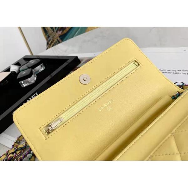 Inclined Shoulder Cowhide 19cm Luxury Brand Wallet With Chain