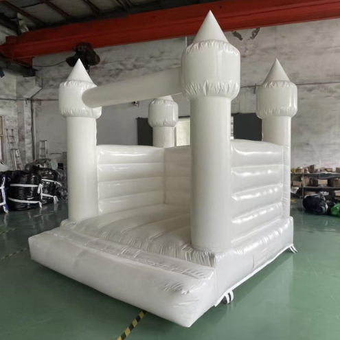 White Wedding Inflatable Bounce House for Kids Parties and Event Rentals