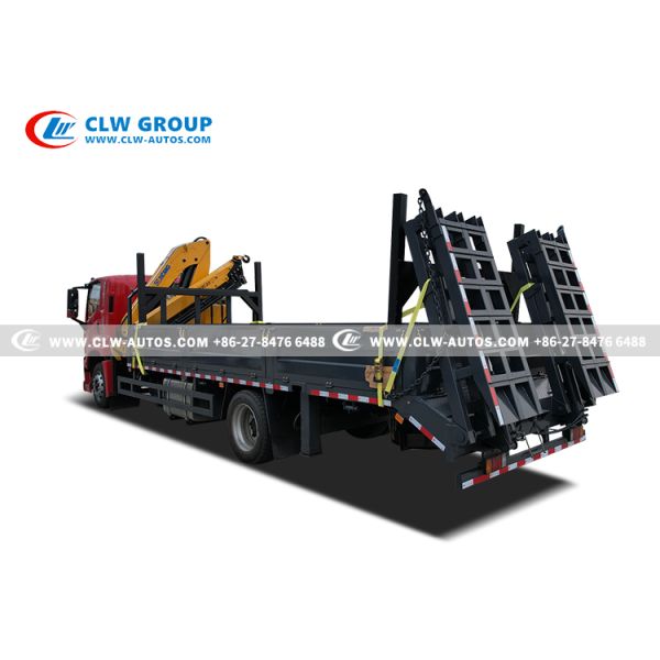 ISUZU FTR 4x2 Flatbed Truck with 6.3-Ton Knuckle Crane and 205HP Euro 6 Engine for 7,000mm Platform Transport