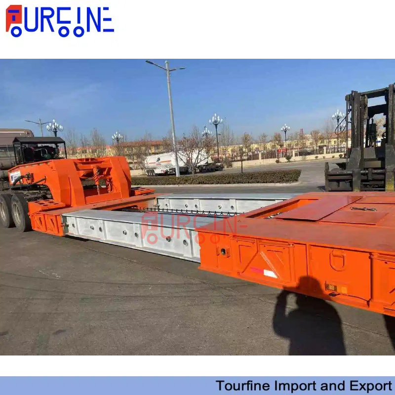 4 Axle 80 Ton Extendable Flatbed Semi Trailer for 40FT and 45FT Container Transport