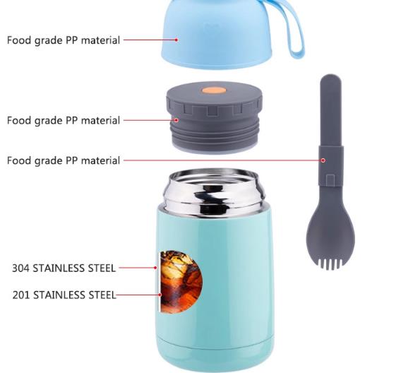 Double Wall Vacuum Insulated Food Container / Food Flask For Children Baby