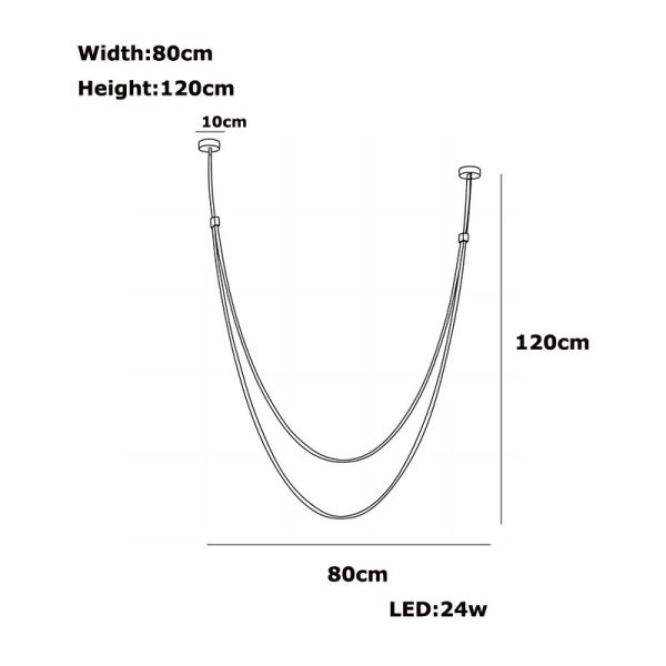 Dimmable LED Fexible Brown Black Leather Belt Chandelier (WH-NC-132)