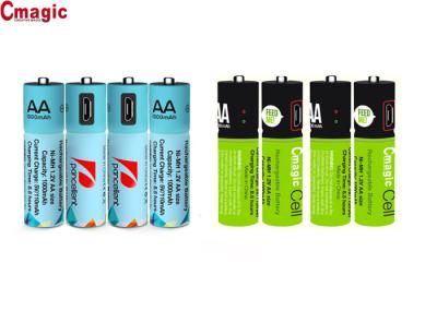 1.2v 450mah / 1000mah Bluetooth Phone Accessories Micro USB Rechargeable AA Batteries
