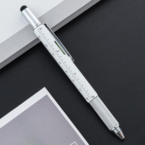 Multifunctional Metal Creative Ballpoint Pen Ruler Screwdriver Touch Screen Gradienter