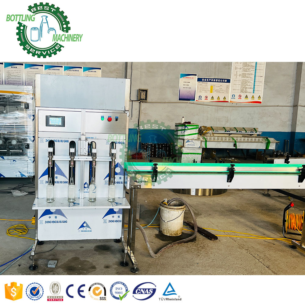 Semi Auto 2L Plastic Bottle Edible Olive Oil Juice Milk Pneumatic Double 4 Head Filling Machine
