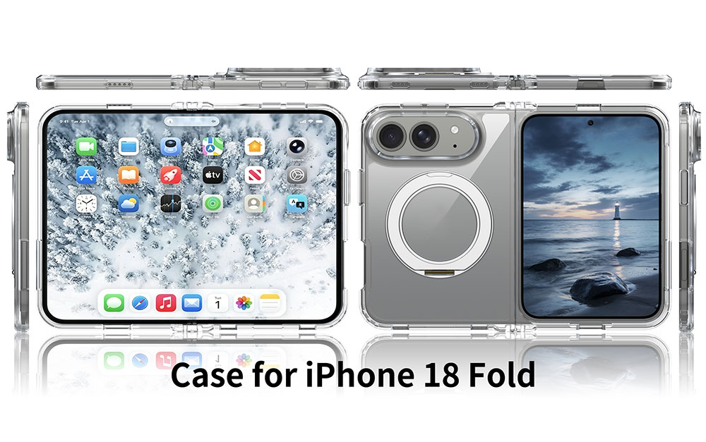 Laudtec Wholesales Slim Durable Design Foldable Case for iPhone 18- Hard PC Back Magnetic 360 ° Rotating Kickstand