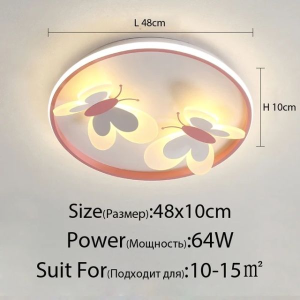 girl bedroom lamp Indoor Study Salon Creative Decorative pink Butterfly ceiling lamp(WH-MA-301)