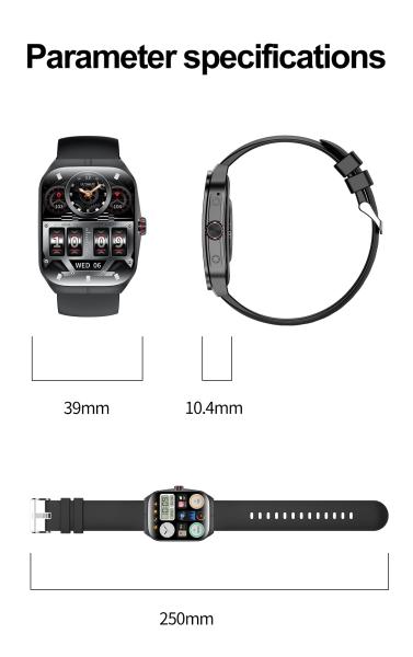 HK80 Smart Watch 1,95 pouces Amoled Homme BT Assistant vocal Surveillance de la santé Couronne tournante