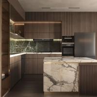 Modern Villa Style Interior Smart Kitchen Cabinets Melamine Wall Cabinet Complete Luxury Kitchen Cabinets Set