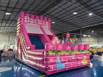 7x4x6M Barbie Commercial Temática Colorida Slides Infláveis Outdoor Slide Inflável Parque de Jogos