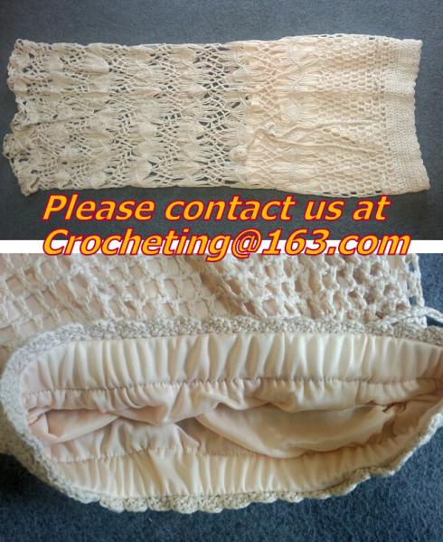 Women Knit Crochet Skirts Hollow Out Double Layer Long Skirt Women Midi Skirts Boho Beachw
