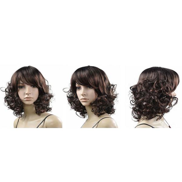 Kanekalon Fiber Synthetic Short Curly Wigs For For Black And White Women