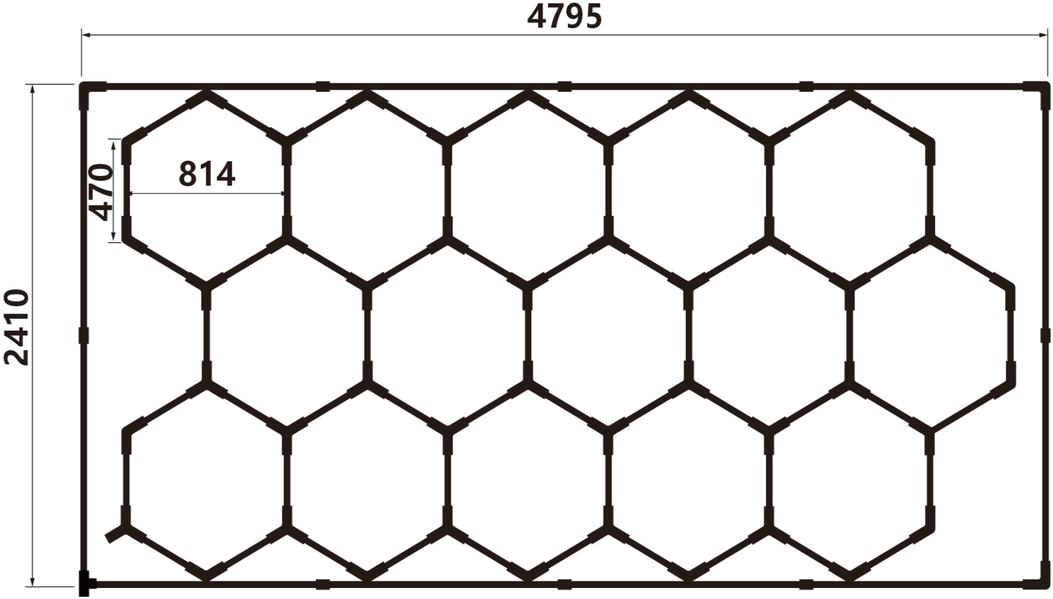 624W LED Hexagon Light Modular Ceiling Lighting System for Garage Gym Workshop Office Connectable Honeycomb LED Hex Light Panels