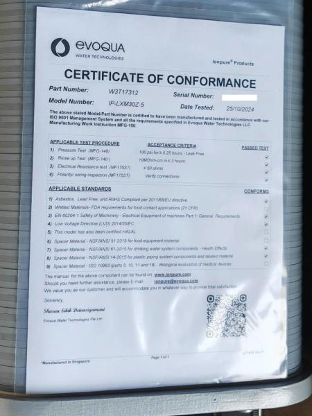 Ionpure CEDI IP-LXM30Z-5 EDI Module For Semiconductor Electronics