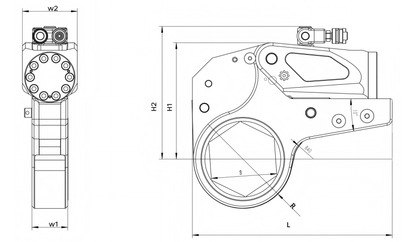 Adjustable Torque Wrench Hydraulic 232N.M-2328N.M Low Profile Torque Wrench